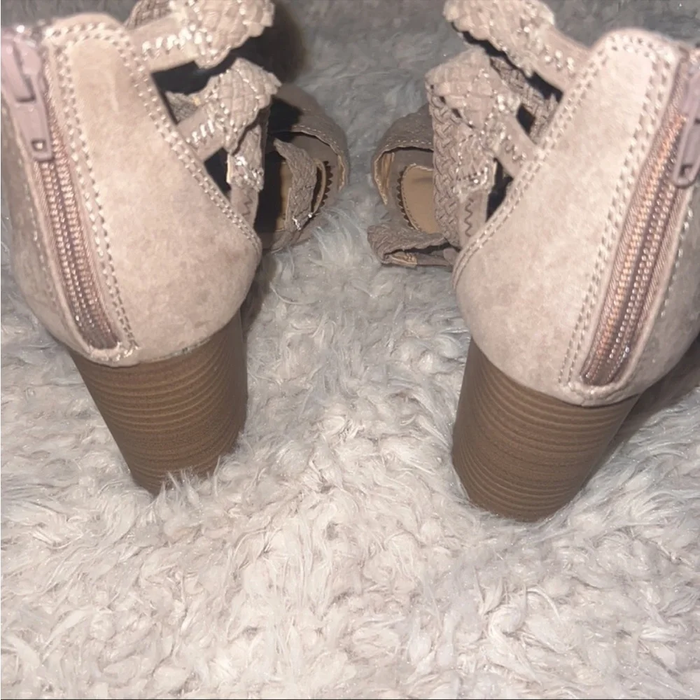 LC Lauren Conrad Nude Braided Strap Heels - Picture 5 of 7